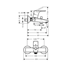 Смеситель для ванны HANSGROHE Focus 31940000 хром